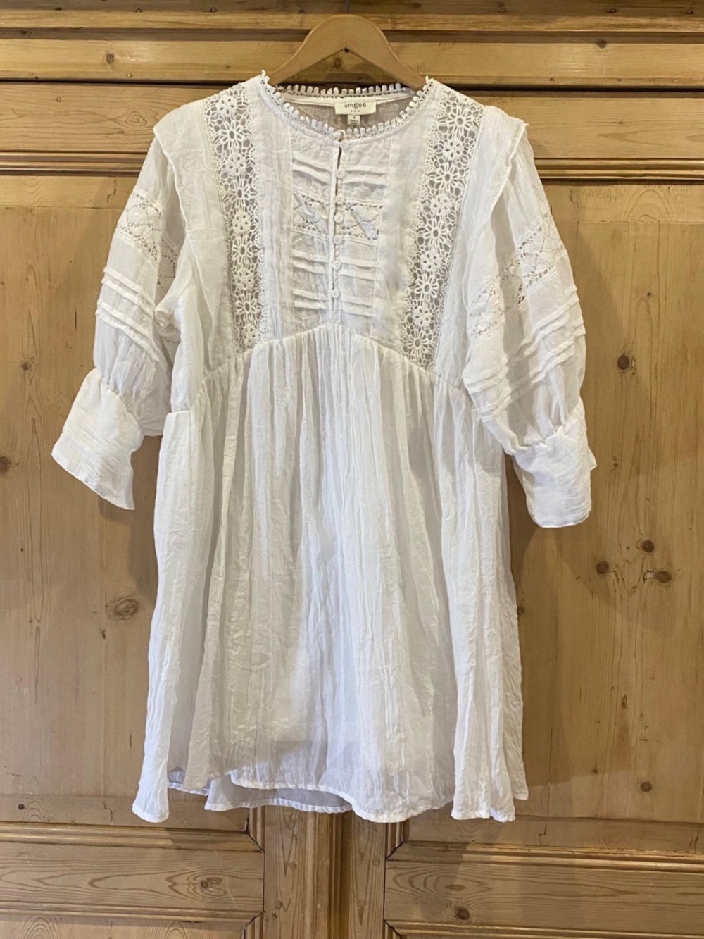 Umgee Lace Boho Cotton Tunic Dress Size Small